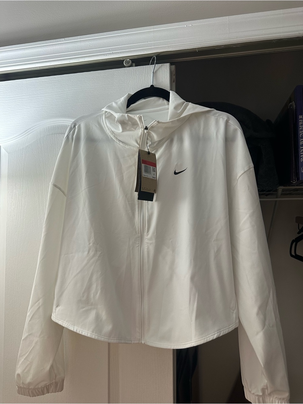 Nike White Hoodie with Black Swoosh